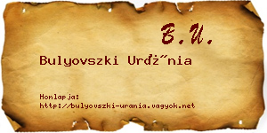 Bulyovszki Uránia névjegykártya
